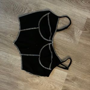 Black inside out seam tank top